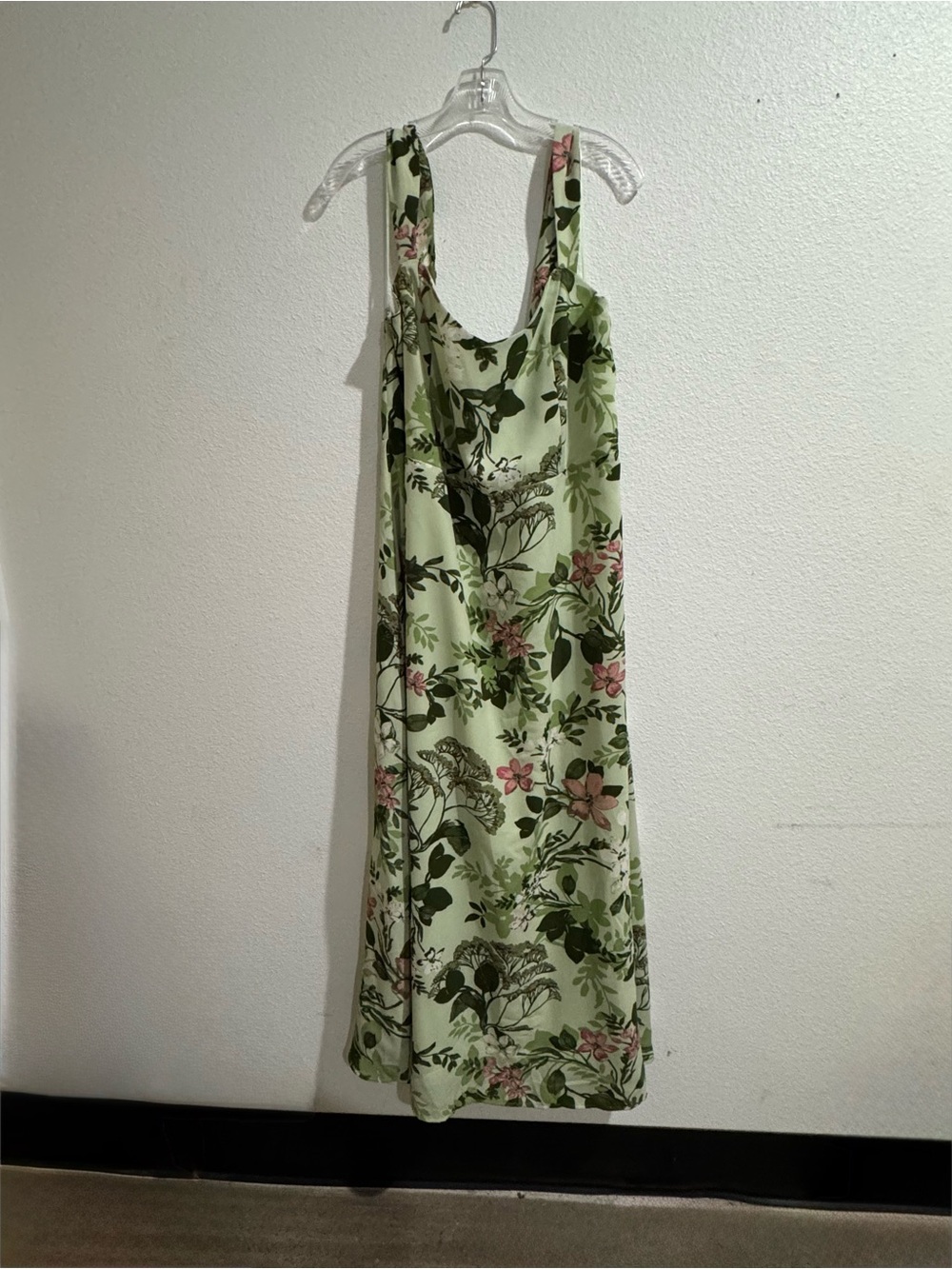 Sugarlips Light Green Floral Maxi Slip Dress